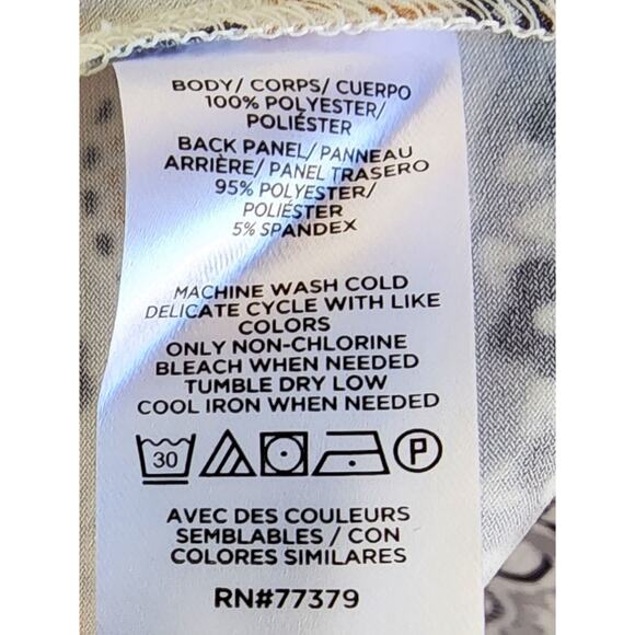 Ann Taylor Plus Size XXL Shimmer Paisley Mixed Media V-Neck Tunic Blouse - Picture 9 of 9